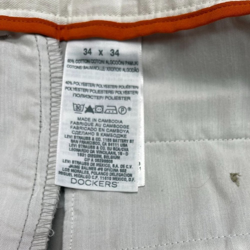 Dockers Easy Khaki D1 Men Beige Pants Straight Fit 34x34 Preowned Good Condition - Picture 6 of 10